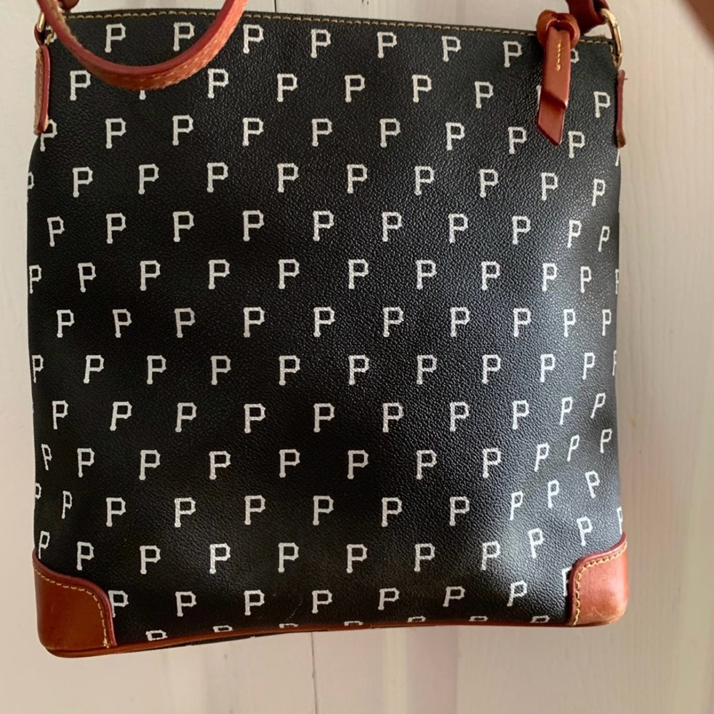 Dooney & Bourke Black and Brown Signature P Crossbody - Picture 3 of 9